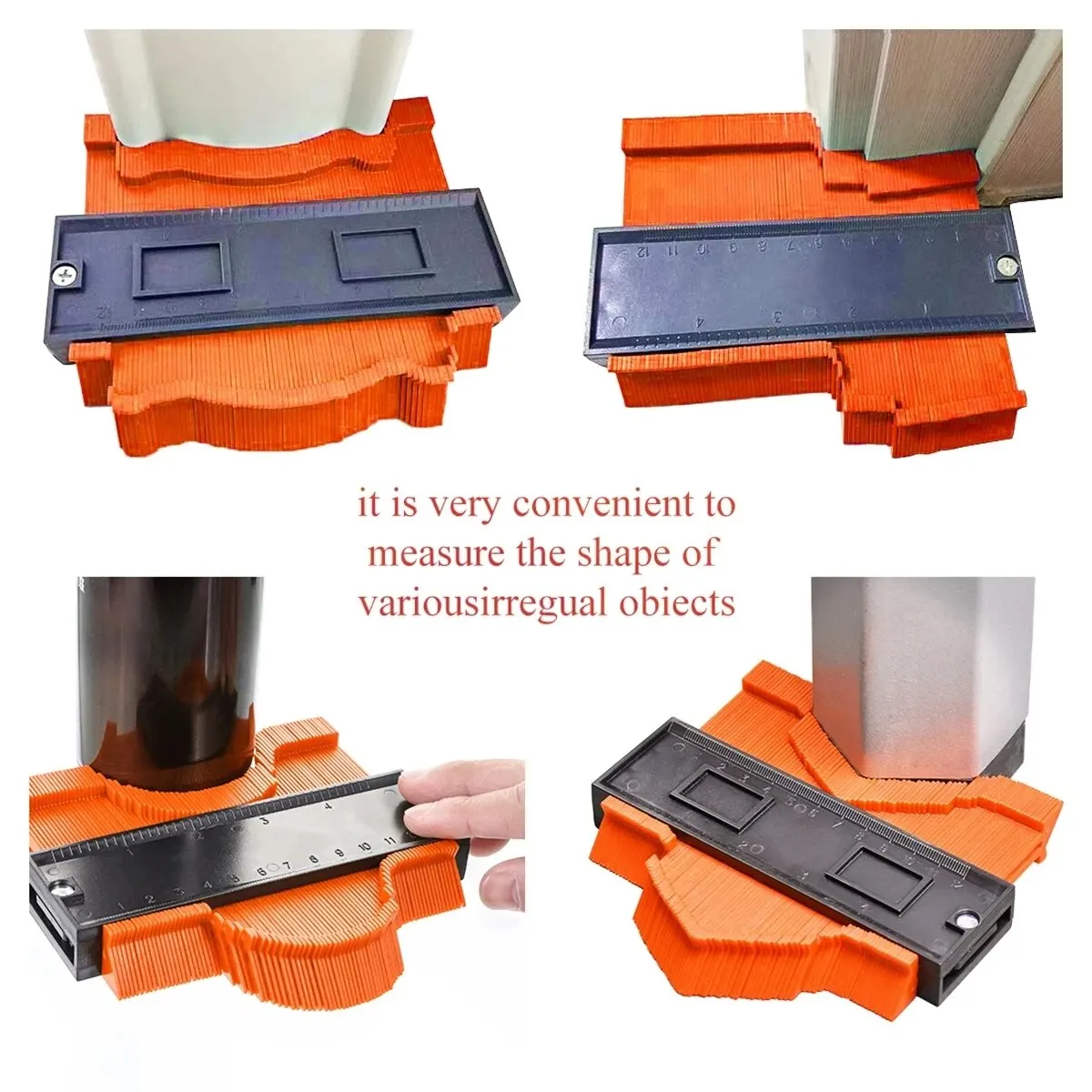 Contour Gauge Duplicator กระเบื้องเซรามิคพรมตัดแม่แบบโปรไฟล์วัดมุมไม้บรรทัด Contour Duplicator งานไม้เครื่องมือ