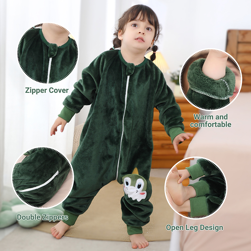MICHLEY Carino Flanella Bambini Sacco a pelo per bambini Sacco a pelo Sacco a pelo Inverno Pigiama caldo Indumenti da notte Pigiama per ragazze Ragazzi Bambini 1-6T