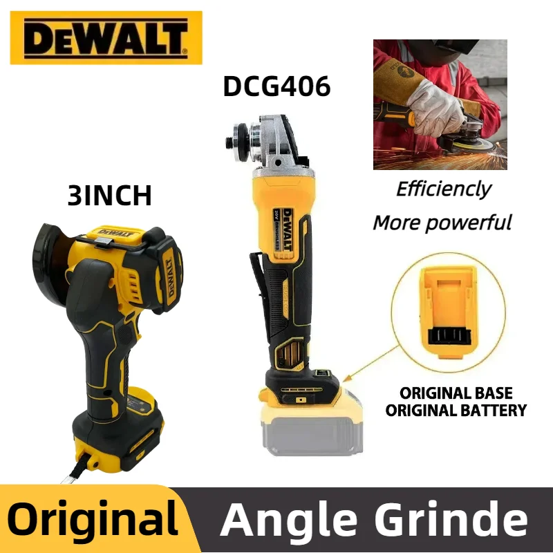 DeWALT DCG406 Lithium Angle Grinder Multifunctional Polishing Machine Industrial Cutted Machine Switch Cordless Angle Grinder