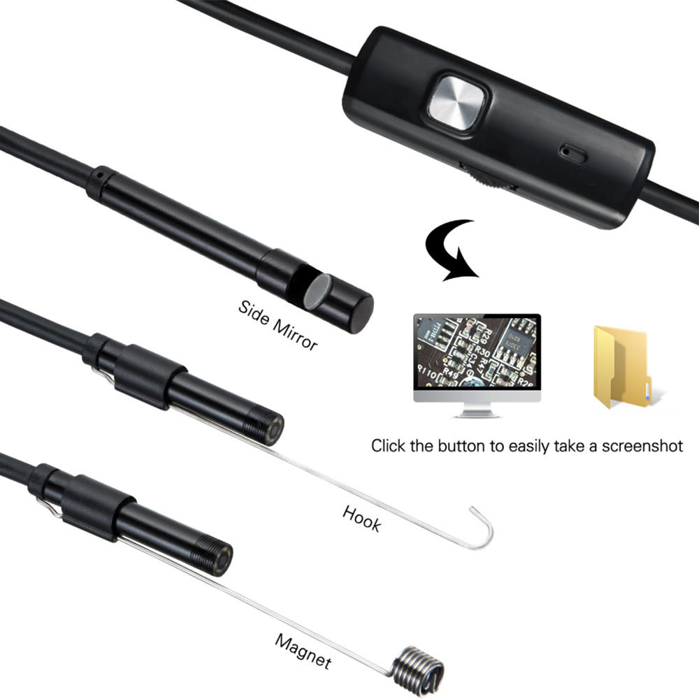 3 в 1 мини-эндоскопическая камера Android Micro USB Type-C 7 мм бороскоп водонепроницаемый светодиодный осмотр автомобиля для портативных ПК Samsung Huawei