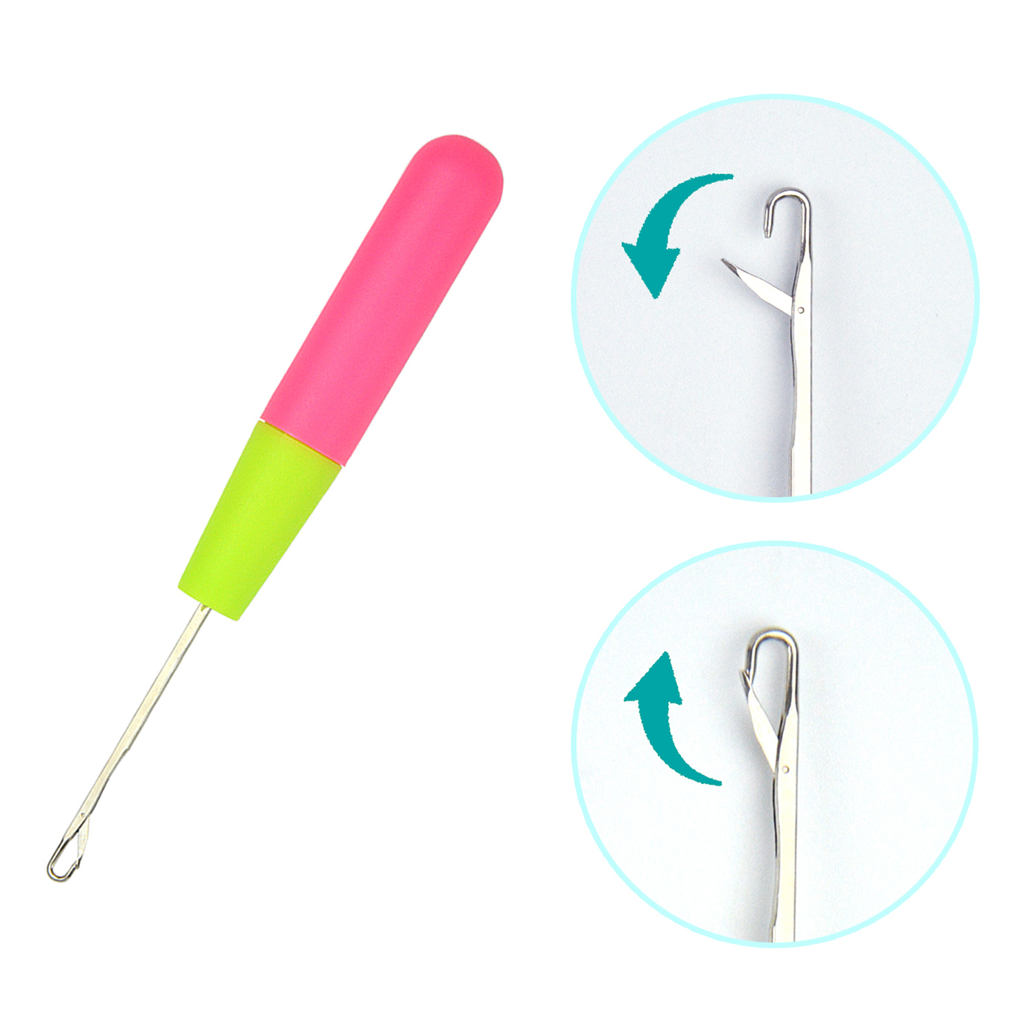 1 Pc 0.57 センチメートル/0.38 センチメートルドレッドヘア編みフックかぎ針編みフックプラスチックかぎ針編みフック針毛織りかぎ針編み針フック