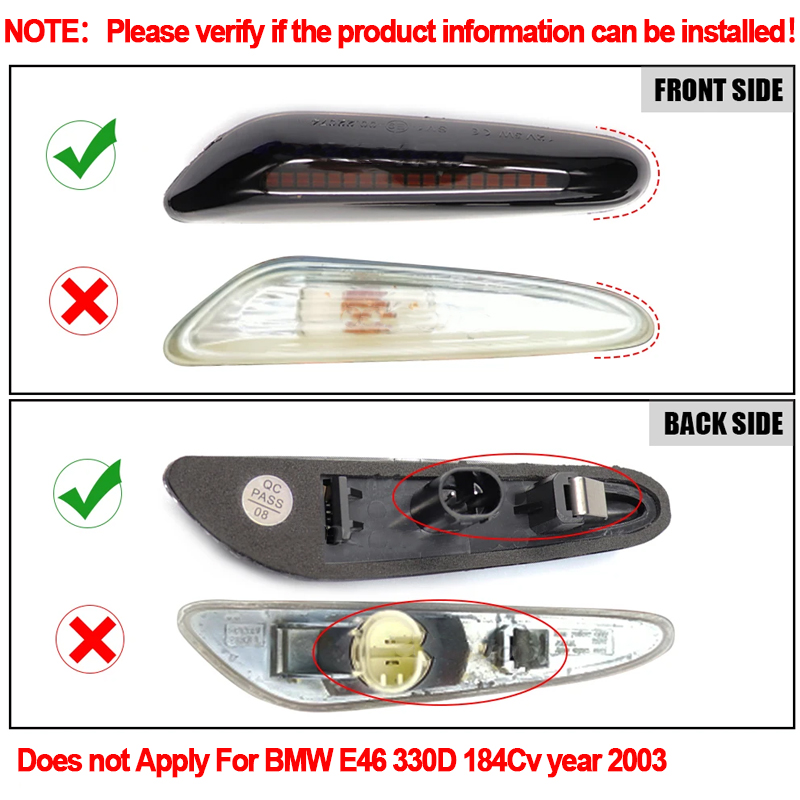 2xДля BMW E81 E82 E87 E88 E90 E91 E92 E93 E60 E61 E83 E84 1 3 5 серии x1 x3 06-11 Боковой габаритный фонарь указателя поворота Прозрачные линзы