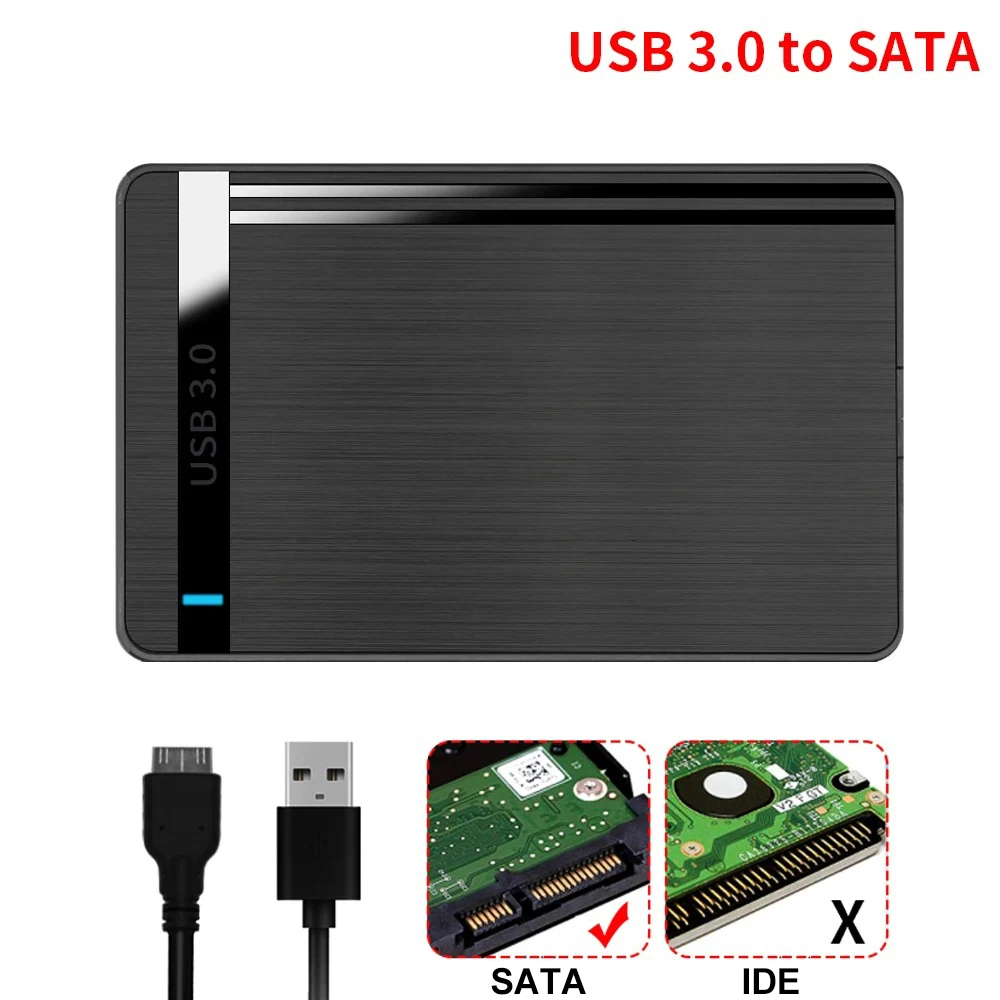 2.5 Inch HDD Enclosure 5Gbps SATA to USB 3.0 SSD HDD Case Micro B Cable External Hard Drive 3TB HD UASP Portable Storage Device