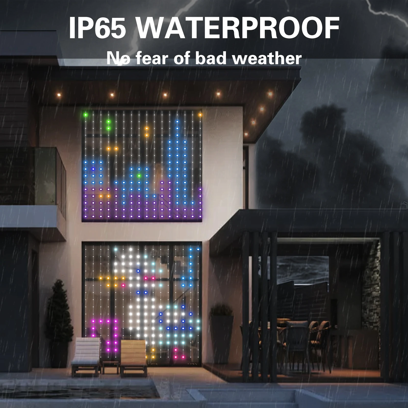 Smart Andrea Control-Rideau de fenêtre LED, USB, 5V, WS2812B, RGBIC, Repldocument DegradLight, Vacances, ixde football, Décoration extérieure