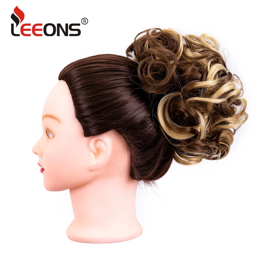Leeons Syntheic Chignon Bộ Tóc Giả Xoăn Bun Phần Mở Rộng Scrunchie Updo Tóc Miếng Combo Trong Lộn Xộn Búi Tóc Mảnh Dành Cho Nữ
