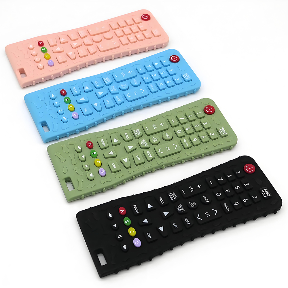 Massaggiagengive telecomandato in silicone per bambini Periodo dell'appetito orale del bambino Lenitivo telecomando Dentizione morso Gomma Giocattoli anti-mangiare