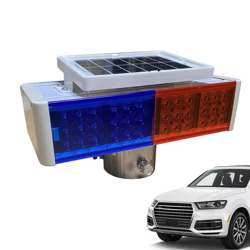 Solar Powered Strobe Light Waterproof Security Alarm Light Safety Signs Road Construction Signs Flash Traffic Lights Flicker