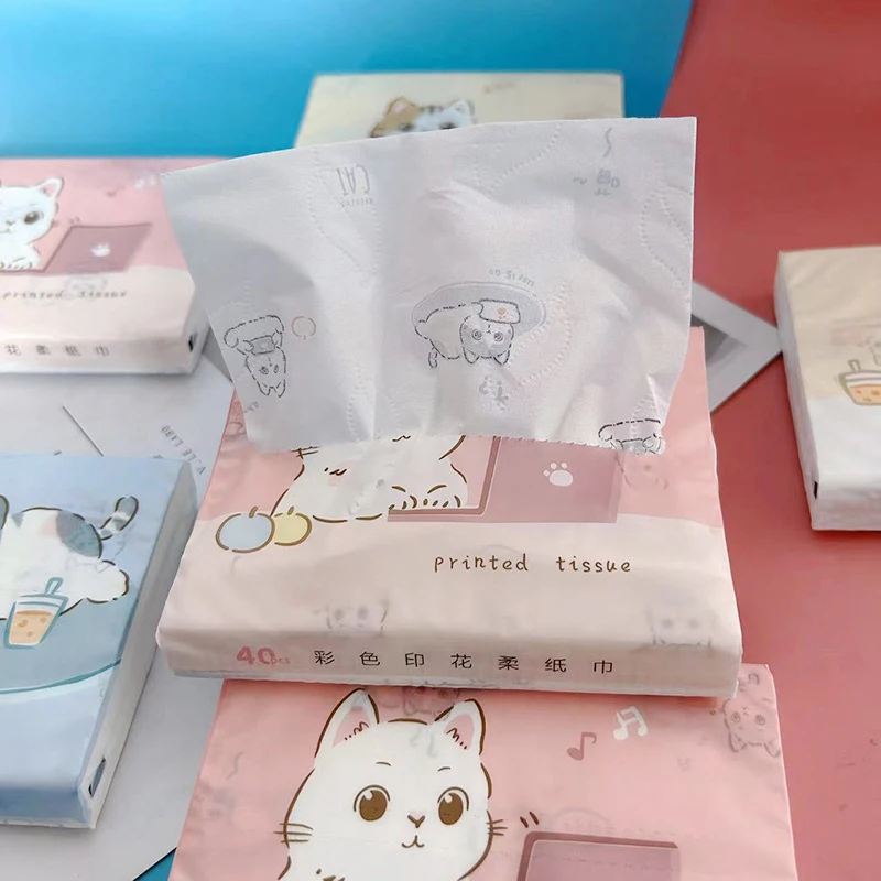 1pack (40 Sheets）Disposable Face Towel Tissue Soft Thick Dry Wipe Tissue Household Napkins Paper Towels Toilet Paper