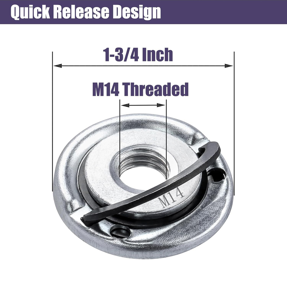 Tuercas de bloqueo de amoladora angular de liberación rápida Tuercas de bloqueo de repuesto de tuerca de brida de amoladora angular M14 para amoladora angular con husillo M14