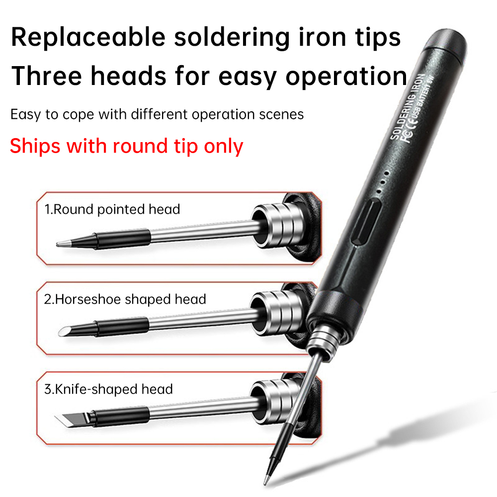 800 mAh USB 5 V 8 W elektrisches Lötkolben-Set Mini kabellos einstellbare Temperatur 300–450 ℃   Intelligentes Schweißlötwerkzeug
