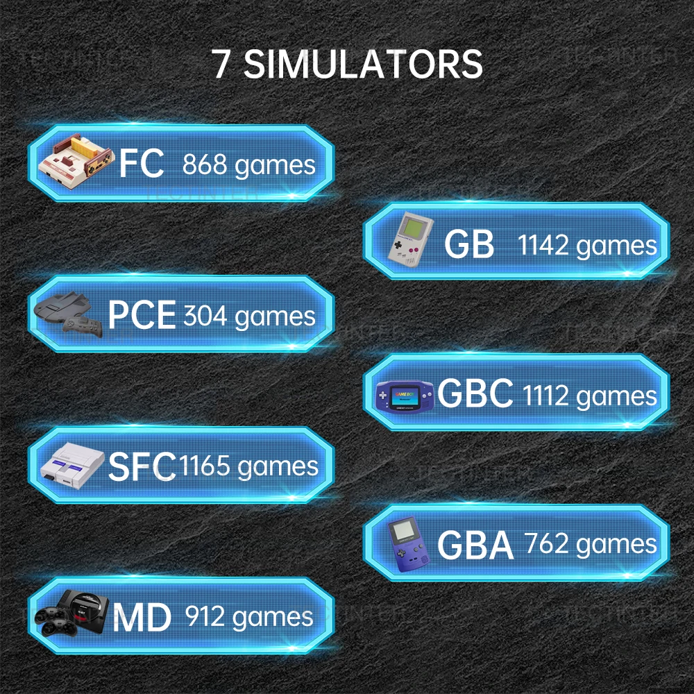GB300 3.0 Inch Screen Handheld Game Console Player Video Game Console Built-in 6000 Game For SF/SFC/GB/GBA Support AV Output