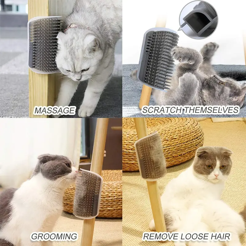 Cat Scratcher นวดหวีสัตว์เลี้ยงตารางขูดแปรงผม Catnip ลบหวีผมลูกแมว Care อุปกรณ์เสริม