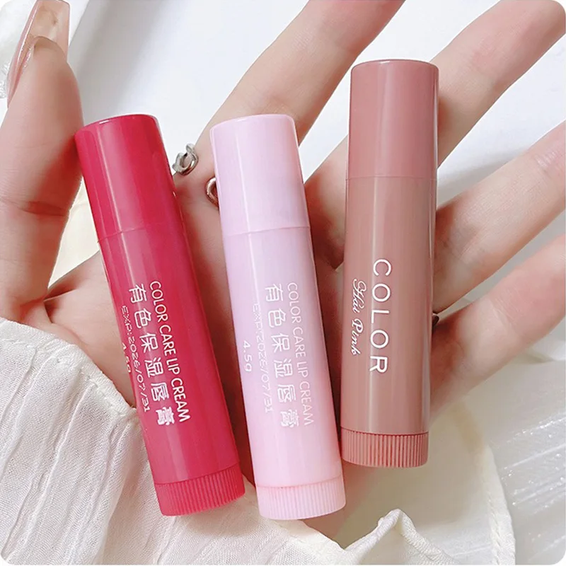 HAIPINK ชุด 3 ชิ้น Tinted Moisturizing Lip Balm - Hydrating, Fade Lip Lines, ป้องกันการแตกหัก