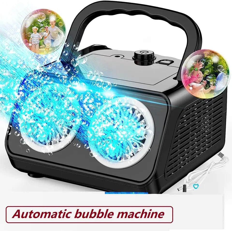 Electric Stage Bubble Machine Gift Handheld Multi hole Fully Automatic One Click Bubble Blowing Outdoor Toy