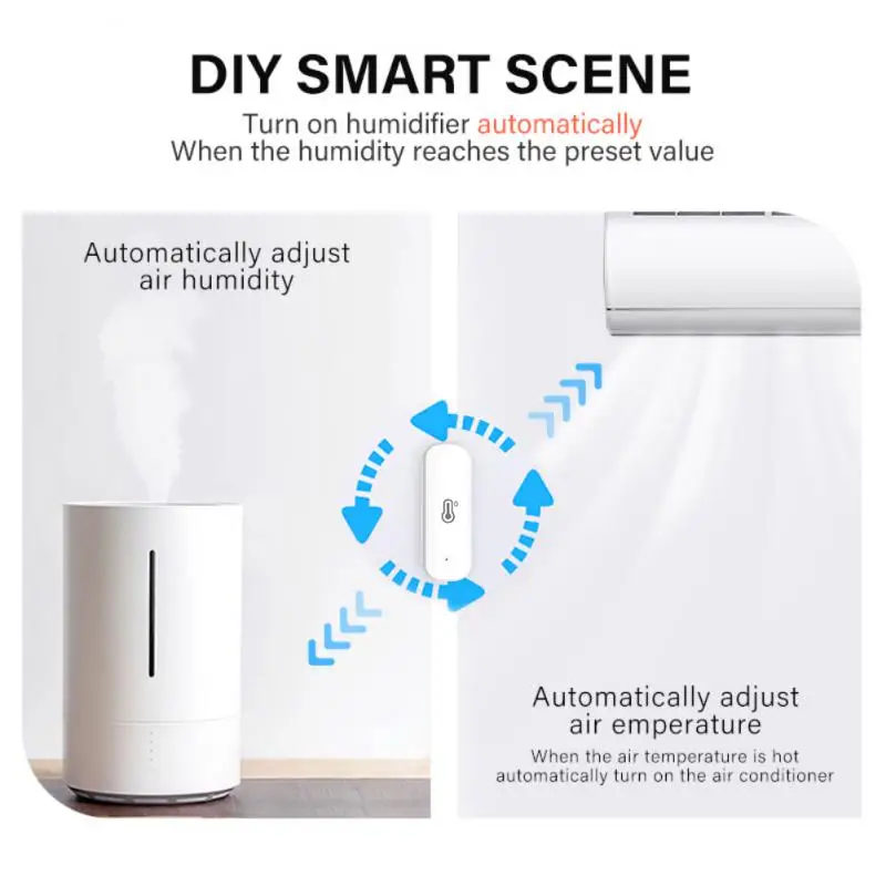 Sensor de temperatura y humedad inteligente Tuya ZigBee, funciona con batería, funciona con Alexa y Google Home