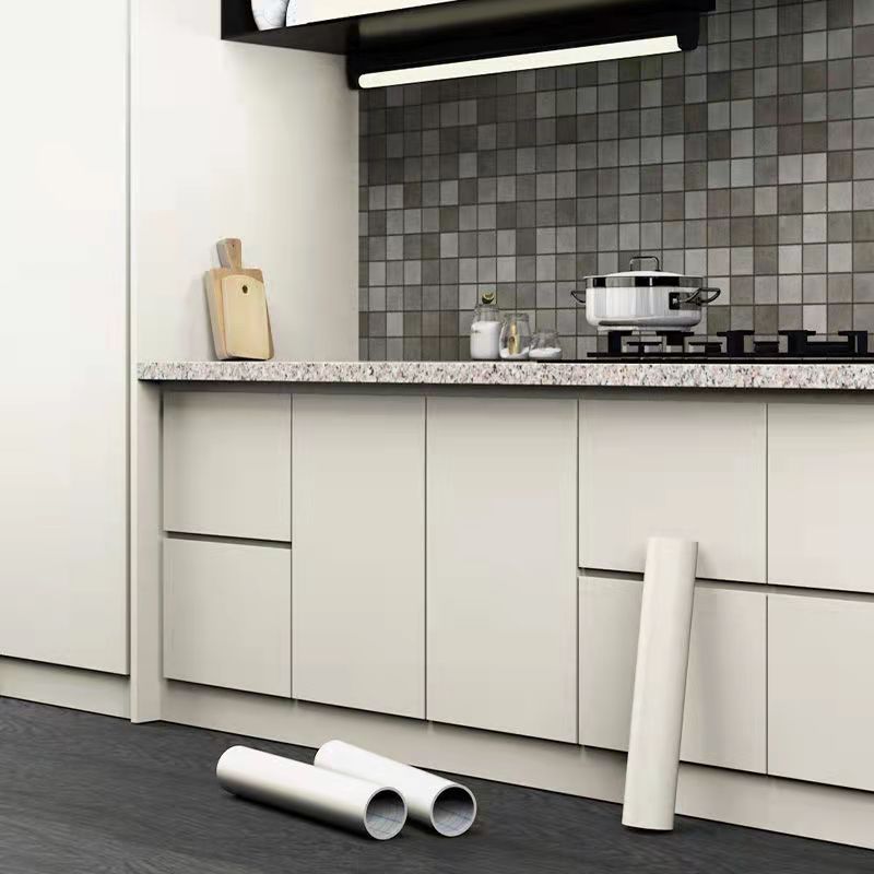 Película mate para decoración de cocina, papel tapiz de vinilo grueso autoadhesivo impermeable de Color sólido, pegatinas de pared para decoración del hogar y dormitorio