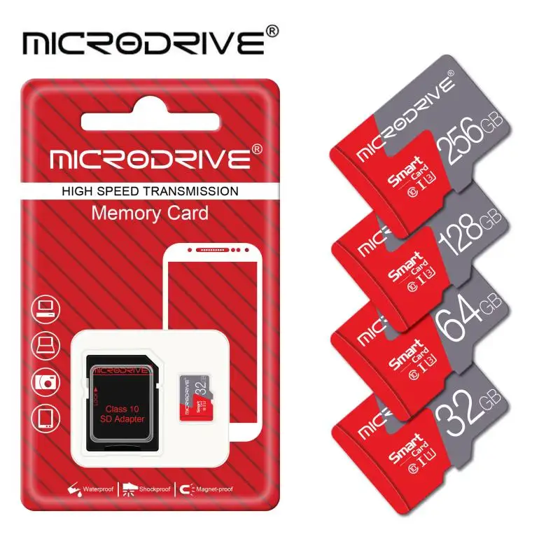 Tarjeta Micro de memoria SD, 128GB, 32GB, 64GB, tarjeta Flash SD/TF, 4GB, 8GB, 16GB, 256GB, tarjeta de memoria Clase 10 para teléfono