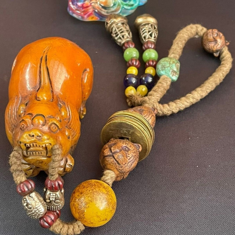 アンティーク雑貨寿山石古い緑青獣文鎮貔貅手持ち飾り吊り下げ装飾ギフトコレクション1