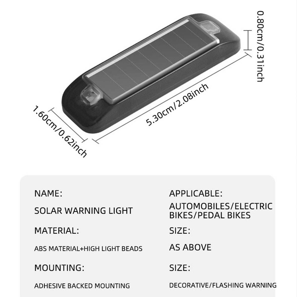 ไฟเตือนรถ LED พลังแสงอาทิตย์ขนาดเล็กไฟกลางคืนสัญญาณเตือนความปลอดภัยแบบไร้สายหลอดไฟเตือนกันขโมยกระพริบโคมไฟนาฬิกาปลุกจำลอง