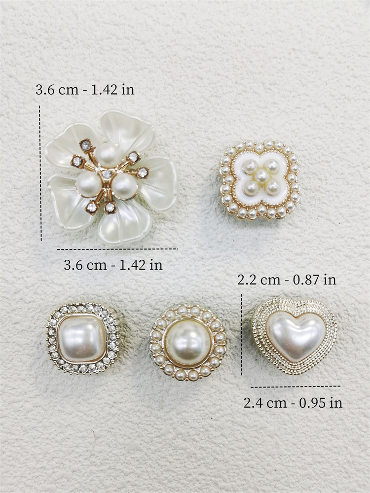 10PCS Shoe Charms ABS Decorations Accessories DIY Ornament Pins For Clog Buckle Lady Garden Shoes Elegant Pearl Floral Design