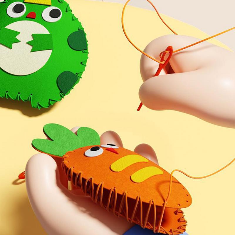 子供 DIY 縫製おもちゃキット子供クラフトと縫製セット教育縫製セットランダムスタイル DIY 縫製フェルト動物のおもちゃ子供のため