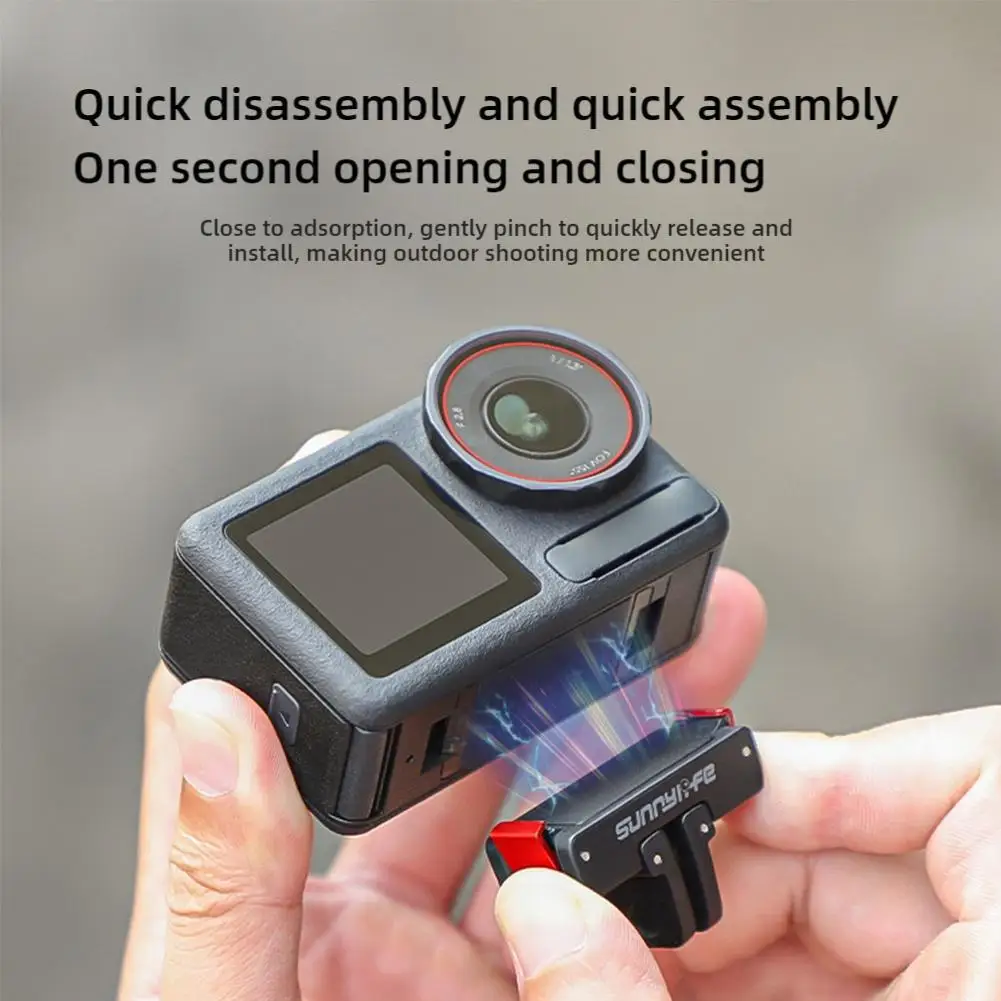 Magnetic Quick Release Adapter Base For DJI Osmo Action 5 Pro Stable Installation Foldable Quick-release Two Claw Mount Adapter