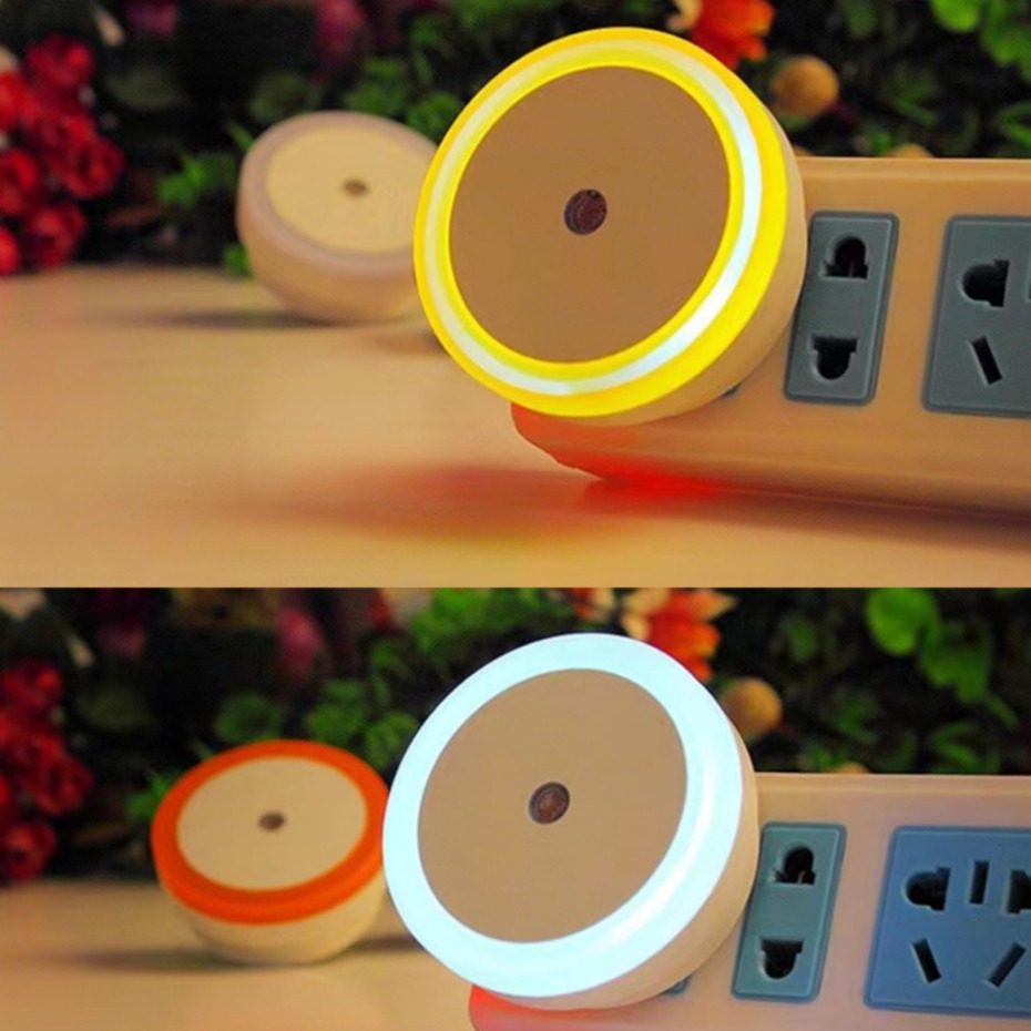 Mini luz LED nocturna con enchufe UE/EE. UU., Sensor de atardecer al amanecer, lámpara cuadrada para dormitorio, pasillo, escaleras, pasillo, 85V-265V