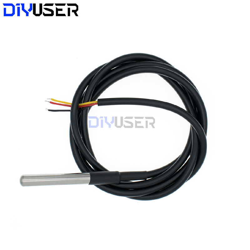 DIYUSER Waterproof DS18B20 Thread Temperature Probe temperature sensor Stainless steel package 1m 3m 18B20 wire arduino