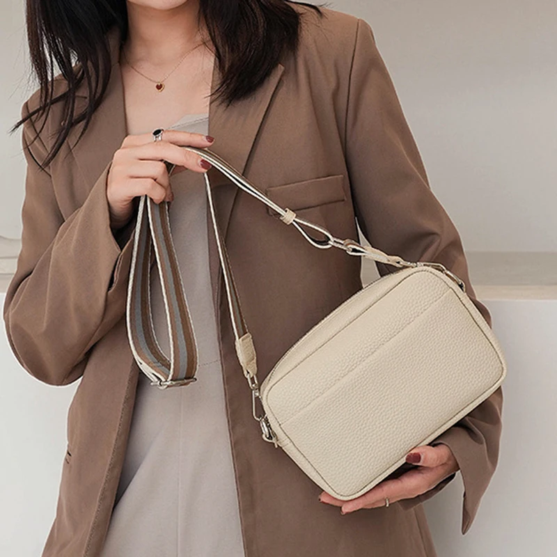 Borse a tracolla colorate alla moda per donna Borse a tracolla a tracolla in pelle PU femminile Borsa piccola con tracolla larga