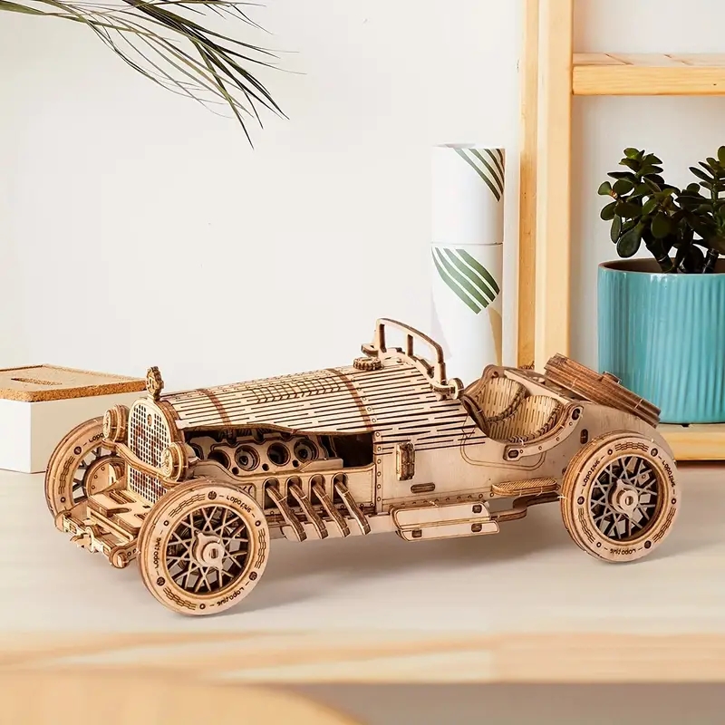 3D 車木製パズル、スケールモデル、DIY モデルキット、手作りギフト、家の装飾、機械モデルキット、組み立ておもちゃ、誕生日/クリ