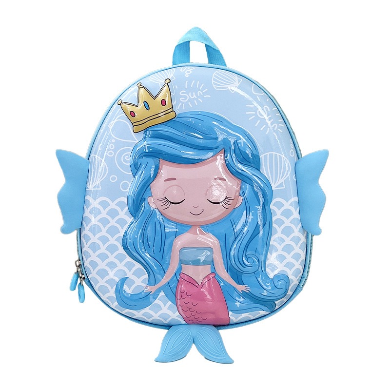 Cartoon Mermaid Backpack Kindergarten Schoolbag EVA Eggshell Children's School Bag 2-5 Years Old Girls Book Bag Kids Backpack
