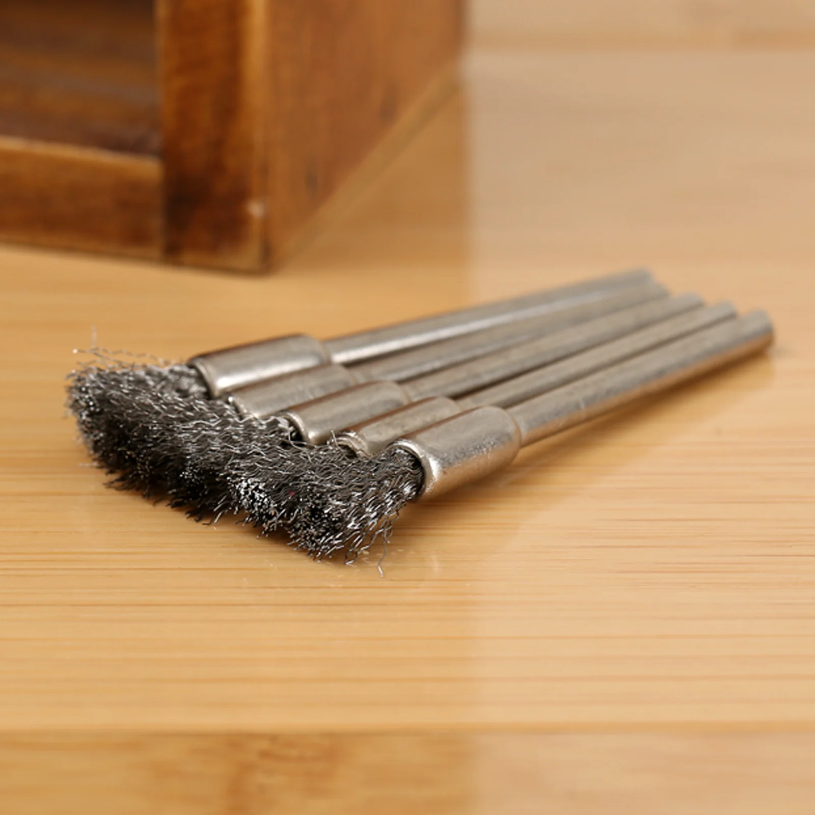 Aço inoxidável Wire Wheel Brushes para Dremel Rotary Tool, Pincéis de lápis, Polimento Wheel, 5Pcs