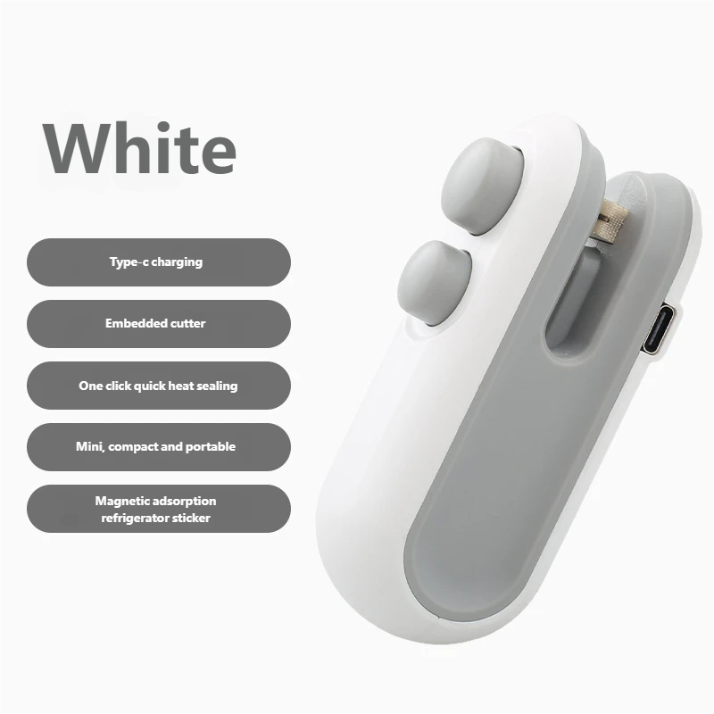 Mini Sealing Machine USB Rechargable Heat Sealer Storage Bag Plastic Package Food Sealer Clip Bag Handheld Food Heat Sealer