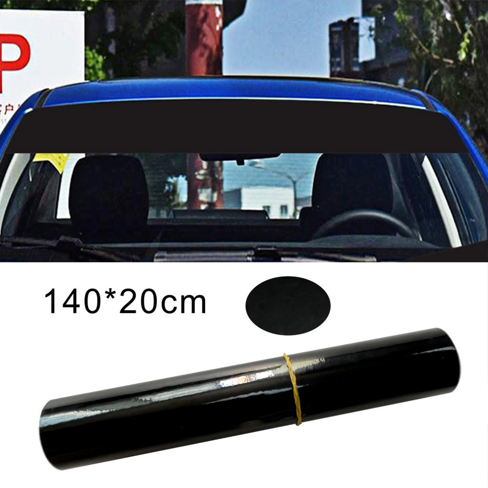 Visera Universal negra mate para coche, tira parasol para coche, furgoneta, vinilo, parasol, pegatina, accesorios para coche, 140x20CM