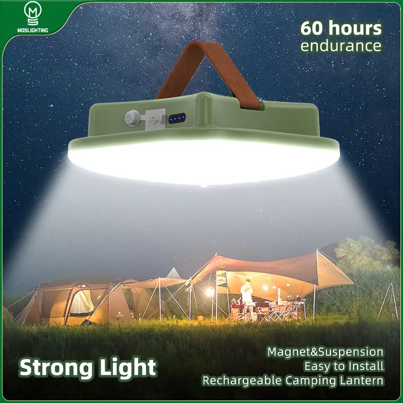 MOSLIGHTING 80W Lanterna da campeggio Torce portatili Luce ricaricabile IPX65 Impermeabile con 4 modalità Lampada da tenda sospesa dimmerabile