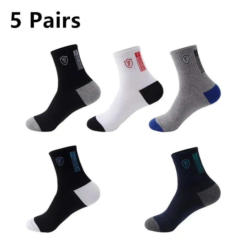 5 Paar Apring und Herbst Herren Sports ocken Sommer Freizeit Schweiß absorbierend bequem dünn atmungsaktiv Basketball Meias eu 38-42