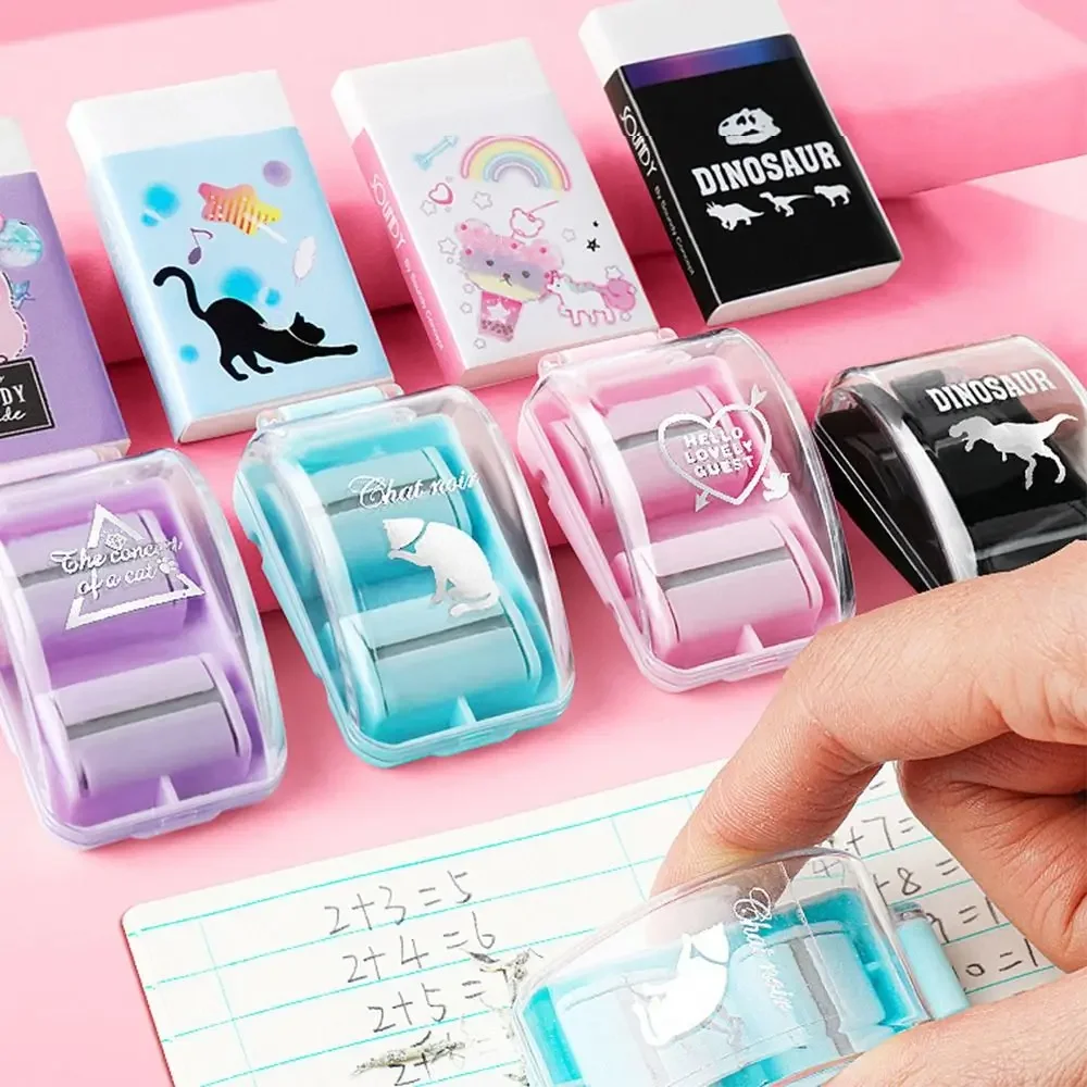 Mini Eraser Crumb Collectors Portable Desktop Vacuum Cleaner With Cute Eraser Manual Desktop Sweeper Students Gift School Office