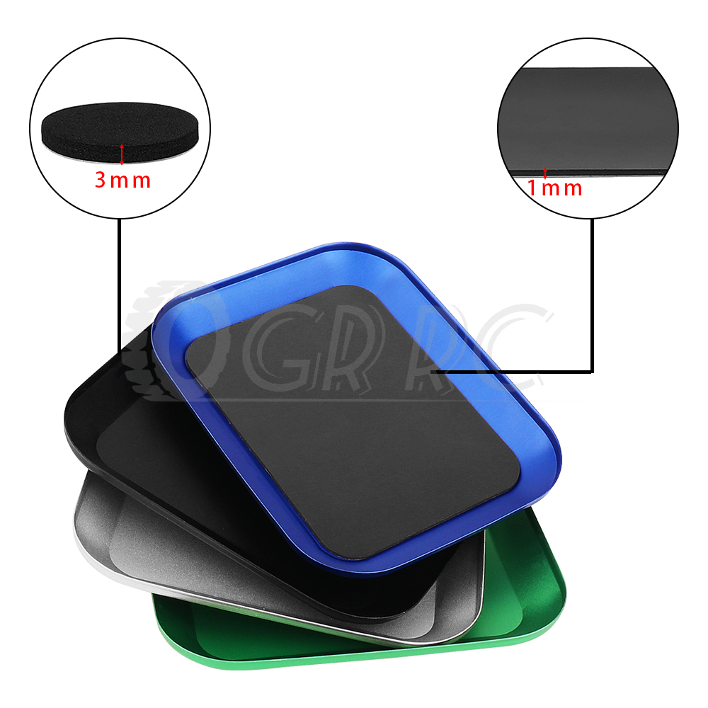 Herramienta de reparación de control remoto, bandeja de tornillo magnética de aleación de aluminio, placa para avión, coche, barco, oruga Axial SCX10 D90 D110, herramienta de reparación de modelo