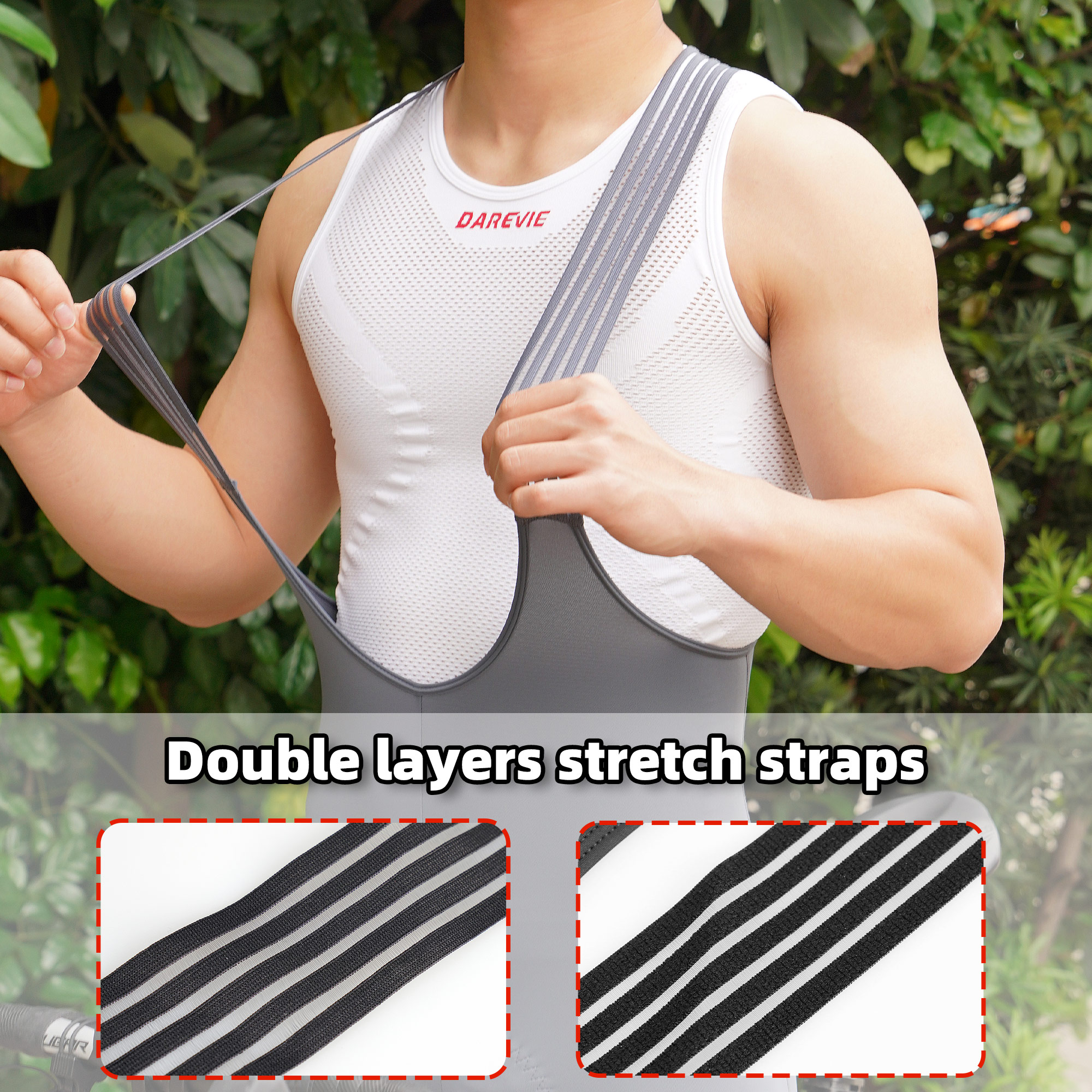 DAREVIE велосипедные шорты с нагрудником, бесшовные 4,0, итальянские велосипедные шорты с ELASTIC-INTERFACE, мужские шорты Bretelelle с ромбовидным захватом для ног