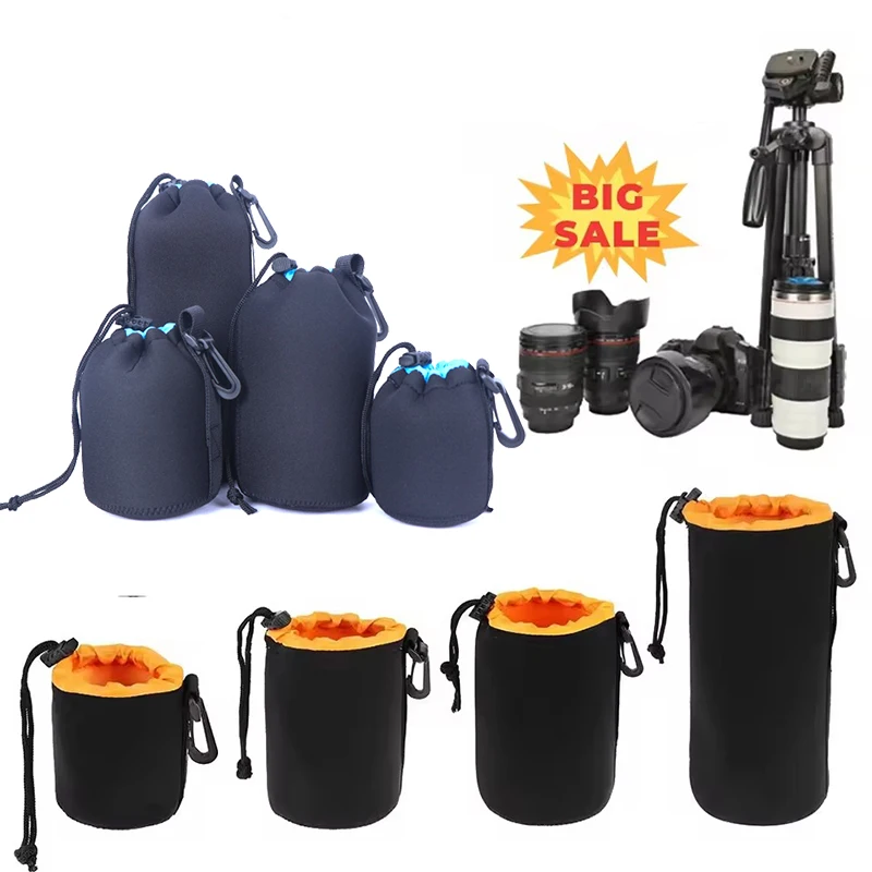 Camera Lens Pouch Bag Neoprene Waterproof Soft Video Camera Lens Pouch Bag Case For Canon Sony for Most Digital SLR Camera