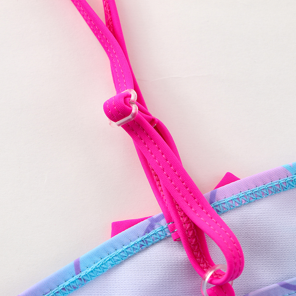 Maiô feminino moda sereia escala estampa biquíni infantil