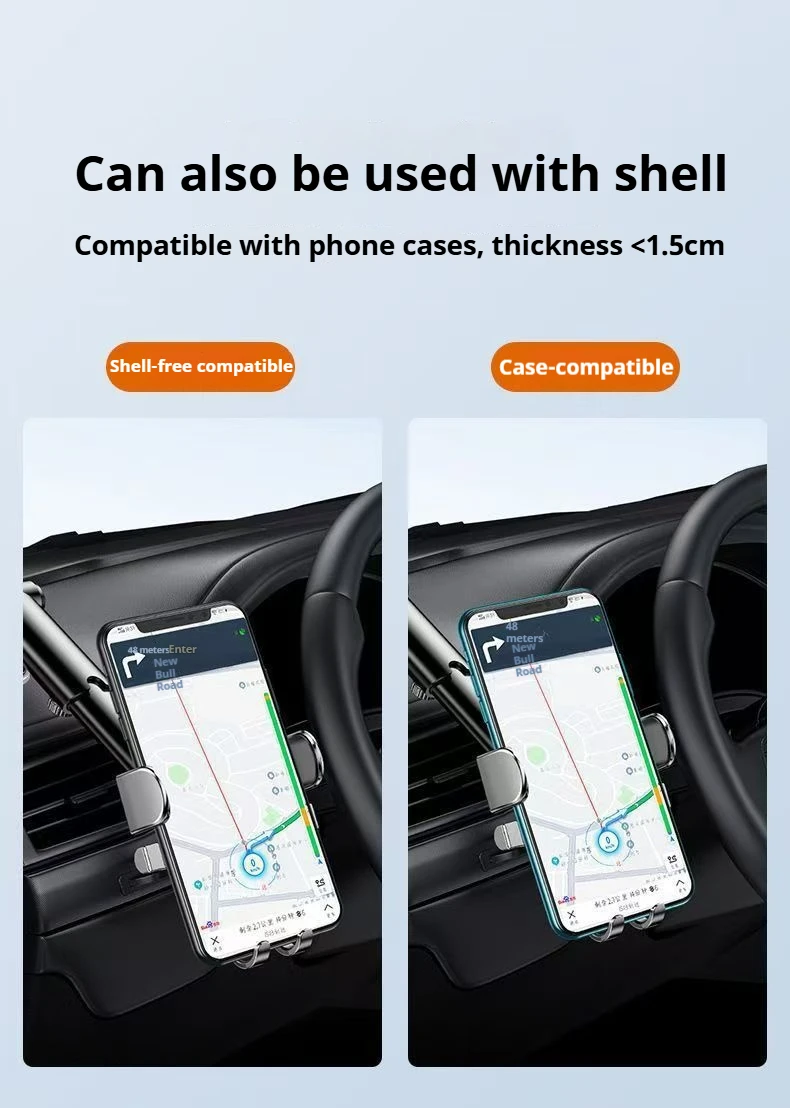 NUOVO supporto per telefono cellulare uscita aria sensore di gravità supporto per auto triangolo gravità satinato semplicità materiale metallico solido