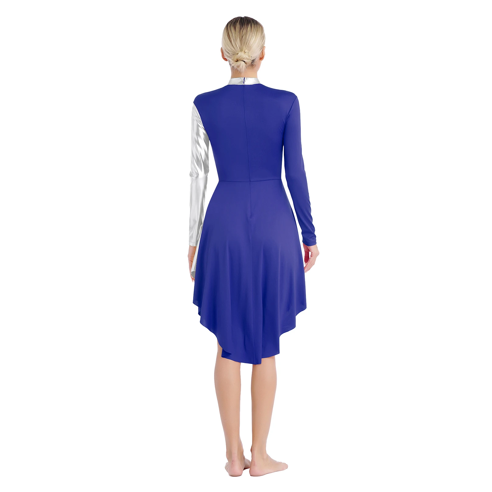 Frauen Farb block liturgisches Lob Tanz kleid Kirche Anbetung Kirche Kostüm Ballett lyrisches Kleid unregelmäßigen Saum Tanz kleidung