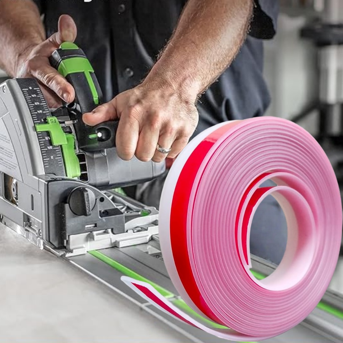 Tira de repuesto autoadhesiva compatible con riel y sierra circular Festool ​ , Protector de borde antisalpicante Guard festool track