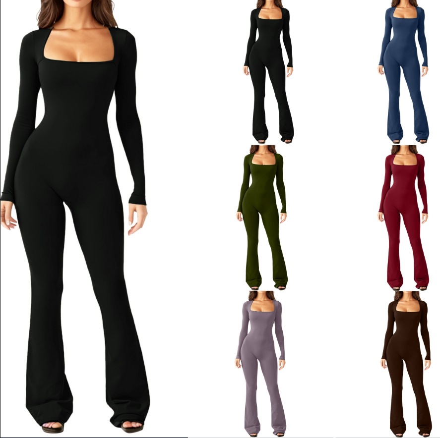 Monos ajustados a la moda para mujer, paquete Sexy a la cadera, ceñido al cuerpo, cuello cuadrado, mono de corte bajo a la moda para mujer, ropa de calle estilo Y2k