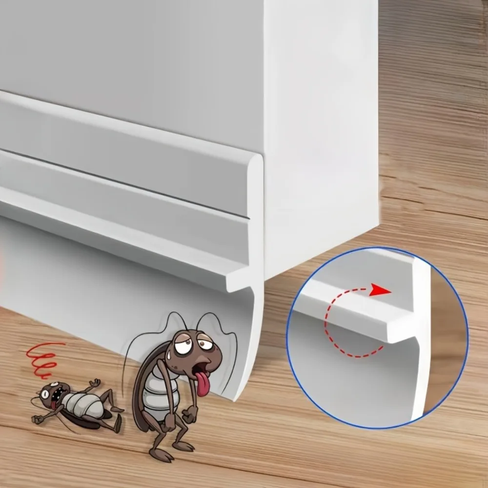 PVC Door Bottom Seal Strip Self-Adhesive Soundproof Under Door Guard Gap Stopper for Glass/Window Strong Adhesion Doorstop
