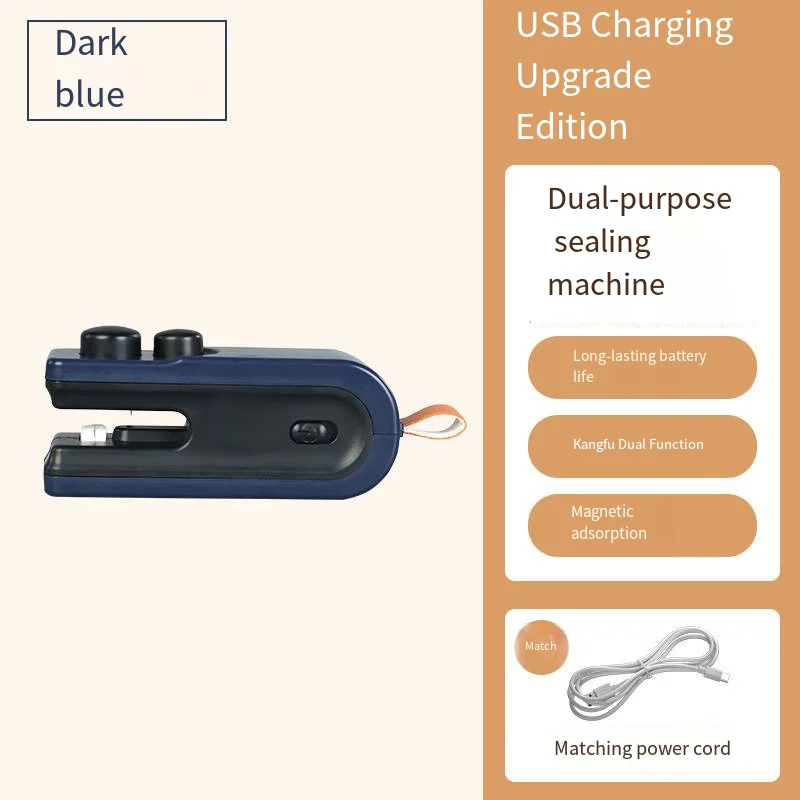 เครื่องซีลถุงขนาดเล็กแบบพกพา ชาร์จผ่าน USB เครื่องซีลความร้อนสำหรับถุงเก็บของ ถุงพลาสติก ถุงอาหาร คลิปหนีบถุง เครื่องซีลอาหารแบบมือถือ