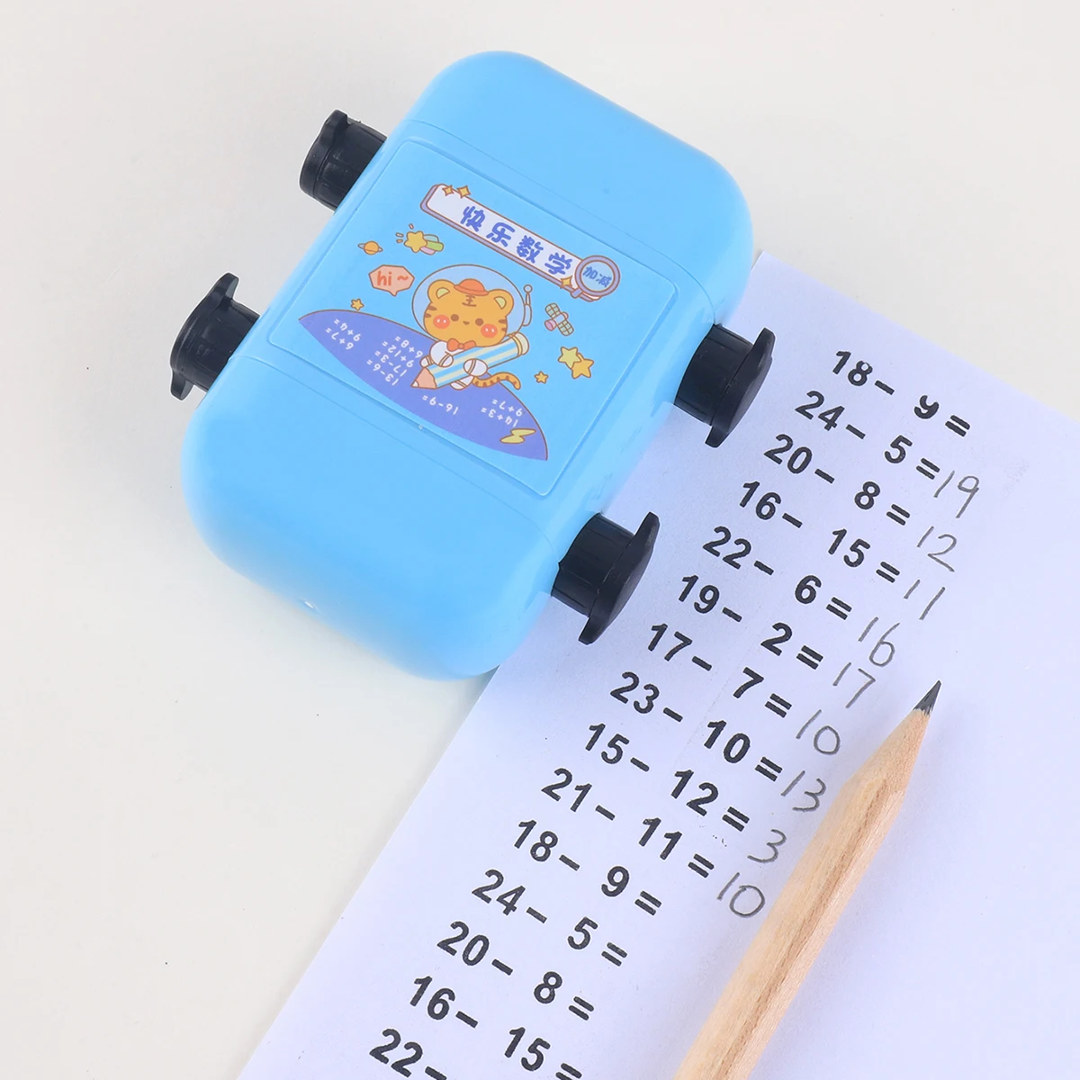 1 timbro di moltiplicazione casuale a doppio rullo due in uno, timbro a rullo per costruttore di domande di calcolo matematico per pratica degli studenti