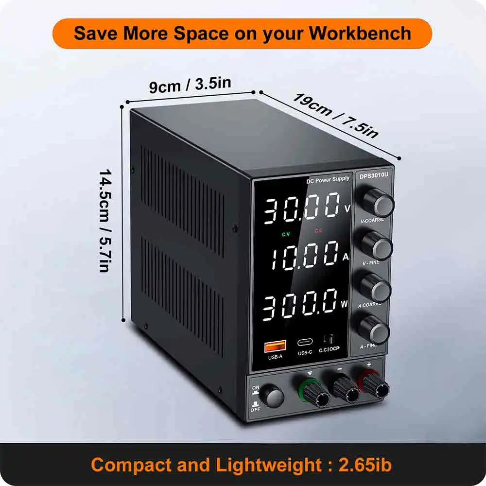 Alimentatore CC regolabile 30V 5A 10A 60V 120V 3A Laboratorio Banco Sorgente di alimentazione Commutazione Regolatore di alimentazione LCD stabilizzato