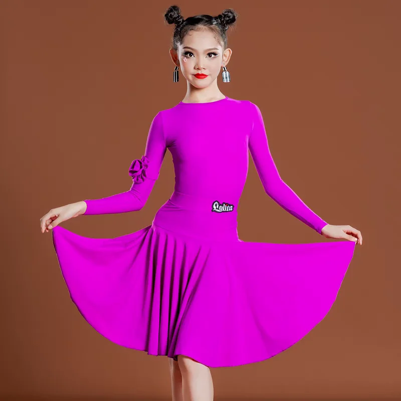 Viele Farben Kinder National Standard Ballroom Dance Kleid Mädchen Wettbewerb Latin Dance Kleid Kinder Performance Kostüm
